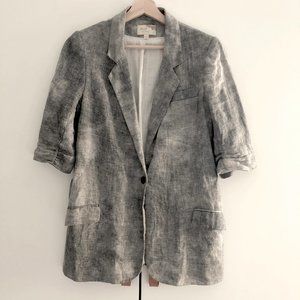 Elizabeth and James Linen Crop-Sleeved Blazer 10